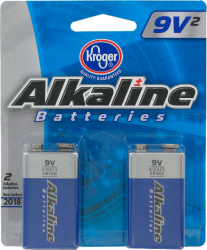 Kroger 9 Volt Alkaline Batteries 2 pk Kroger