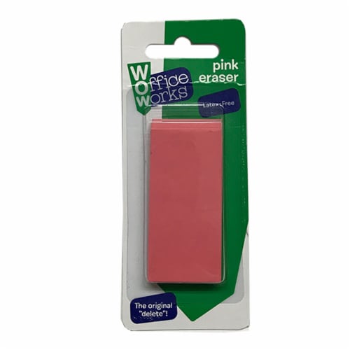 Office Works Soft Eraser - Pink Perspective: front
