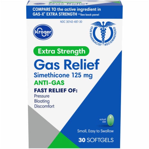 Kroger® Extra Strength Gas Relief Softgels 125mg Perspective: front