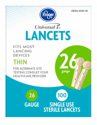 Kroger® 26 Gauge Sterile Thin Lancets Perspective: front
