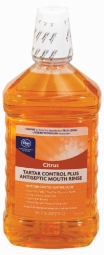 Kroger® Citrus Tartar Control Plus Antiseptic Mouth Rinse Perspective: front