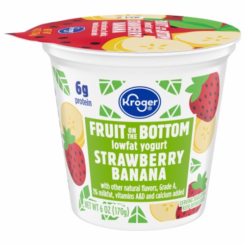 Qfc Kroger Strawberry Banana Fruit On The Bottom Lowfat Yogurt