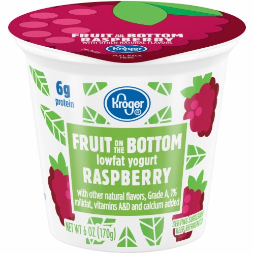 Kroger® Raspberry Fruit on the Bottom Lowfat Yogurt Perspective: front