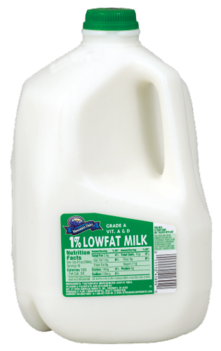 Mountain Dairy® 1% Lowfat Milk Perspective: front