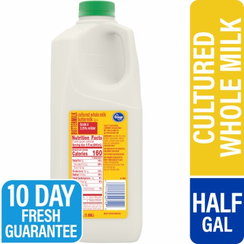 Kroger® Cultured Whole Milk Buttermilk Half Gallon Perspective: front