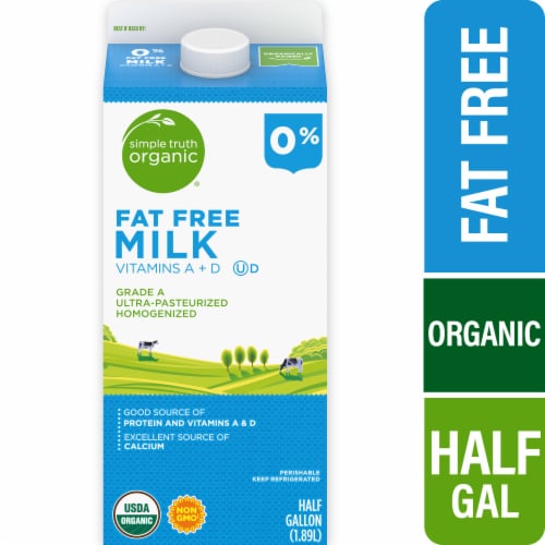 Simple Truth Organic® Fat Free Milk, 1/2 gal - Kroger