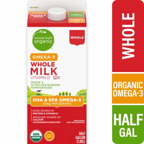 Simple Truth Organic® Whole Milk with DHA Omega-3 Perspective: front