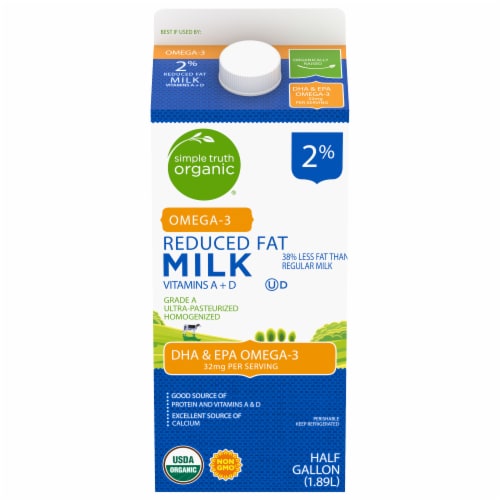 Simple Truth Organic™ 2% Reduced Fat Milk with DHA Omega-3 Perspective: front