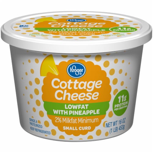 Kroger® Low Fat Small Curd Pineapple Cottage Cheese Perspective: front
