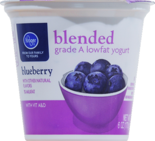Kroger® Blueberry Blended Grade A Lowfat Yogurt Perspective: front