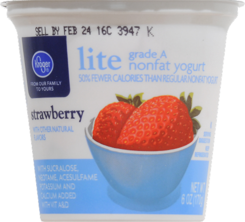 Kroger® Lite Strawberry Yogurt Perspective: front
