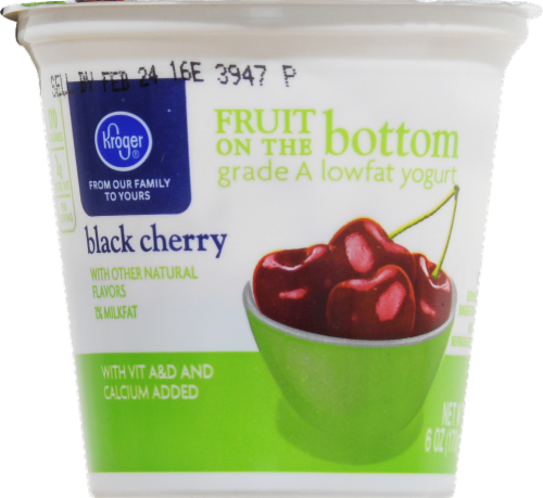 Kroger® Black Cherry Fruit on the Bottom Grade A Lowfat Yogurt Perspective: front