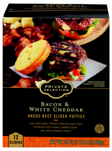 Private Selection™ Bacon & White Cheddar Angus Beef Slider Patties Perspective: front