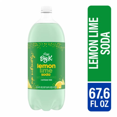 Big K® Lemon Lime Caffeine Free Soda Bottle Perspective: front