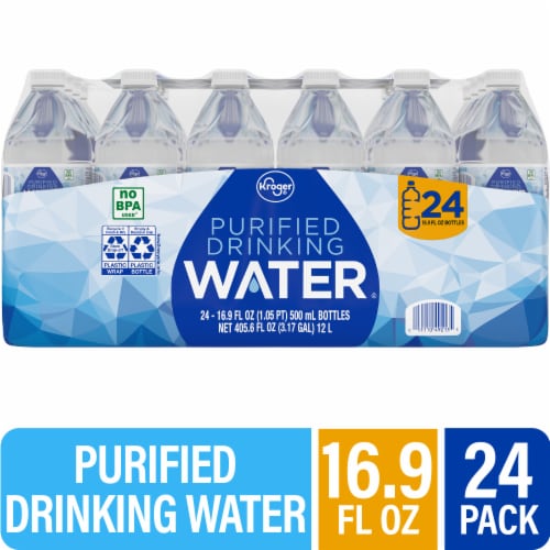 Kroger® Purified Drinking Bottled Water, 24 bottles / 16.9 fl oz - Kroger