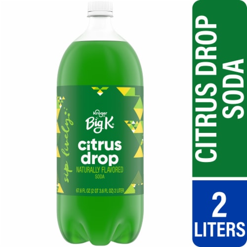Big K® Citrus Drop Soda Bottle Perspective: front