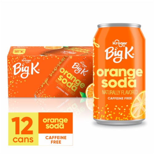 Big K® Orange Caffeine Free Soda Can Perspective: front