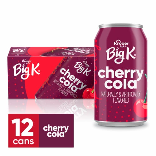 Big K® Cherry Cola Soda Cans Perspective: front