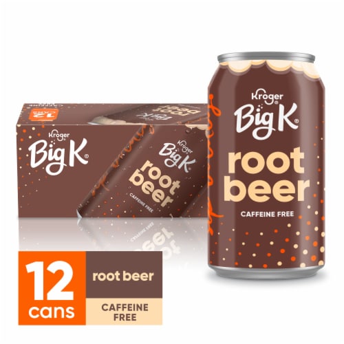 Big K® Root Beer Caffeine Soda Cans Perspective: front