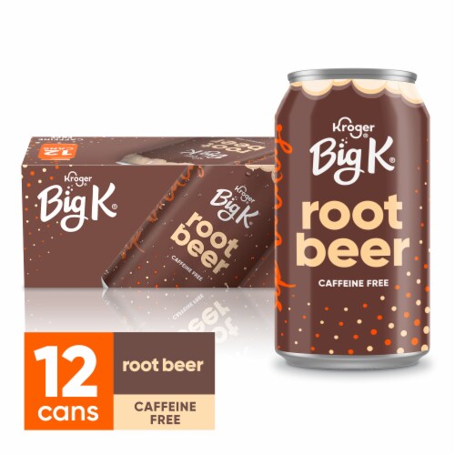 Big K® Root Beer Caffeine Free Soda Cans Perspective: front
