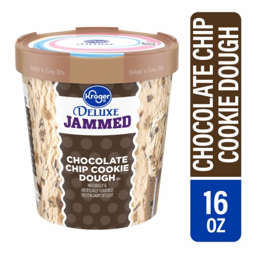 Kroger® Deluxe Jammed Chocolate Chip Cookie Dough Frozen Dairy Dessert Pint Perspective: front
