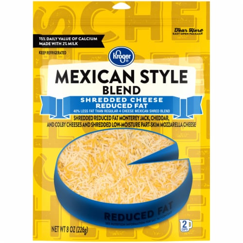 Kroger® Reduced Fat Shredded Mexican Style Cheese Perspective: front