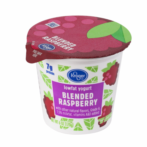 Kroger® Blended Raspberry Lowfat Yogurt Cup Perspective: front