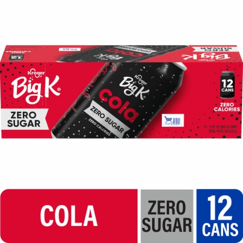 Big K® Cola Zero Sugar Soda Cans Perspective: front