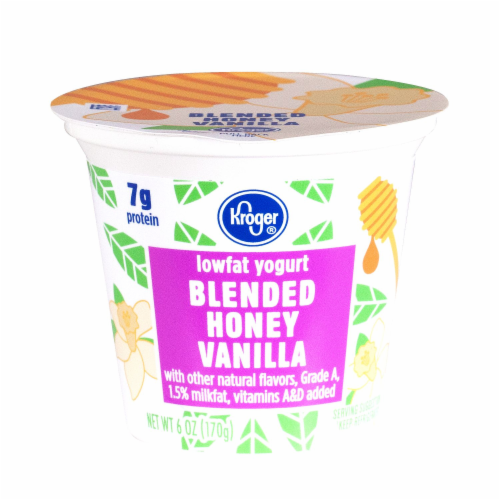 Kroger®  Blended Honey Vanilla Lowfat Yogurt Perspective: front