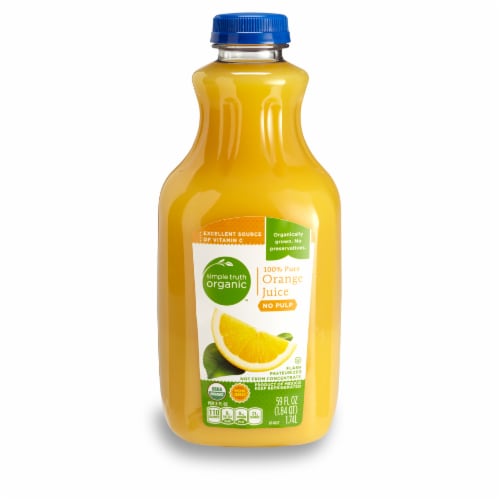 Simple Truth Organic™ No Pulp 100% Pure Orange Juice Perspective: front