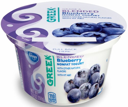 Kroger®  Blended Blueberry Grade A Nonfat Greek Yogurt Perspective: front