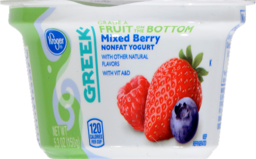 Kroger®  Fruit on the Bottom Mixed Berry Greek Yogurt Perspective: front