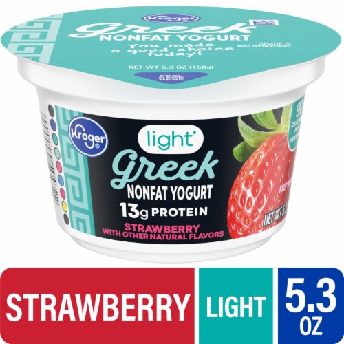 Kroger Strawberry Nonfat Greek Yogurt Cup Perspective: front