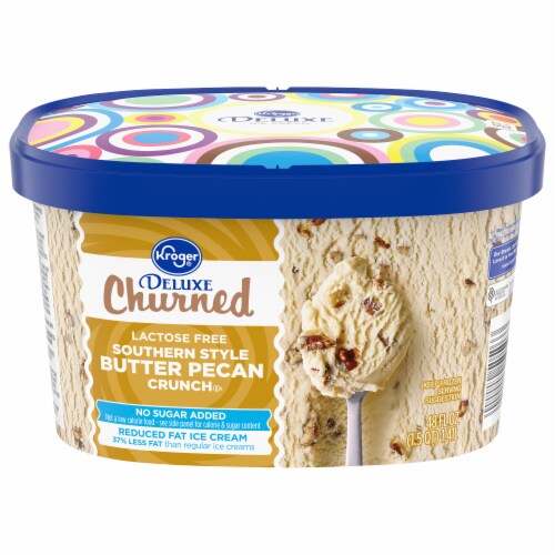 Kroger® Deluxe Churned Lactose Free Southern Crunch Butter Pecan Ice Cream Perspective: front