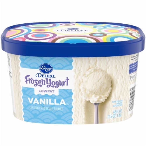 Kroger Deluxe Low Fat Vanilla Frozen Yogurt Tub 48 oz Fry s