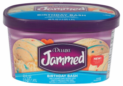 Kroger® Deluxe Jammed™ Birthday Bash Ice Cream Perspective: front