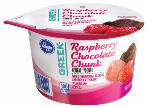 Kroger®  Raspberry Chocolate Chunk Greek Yogurt Perspective: front