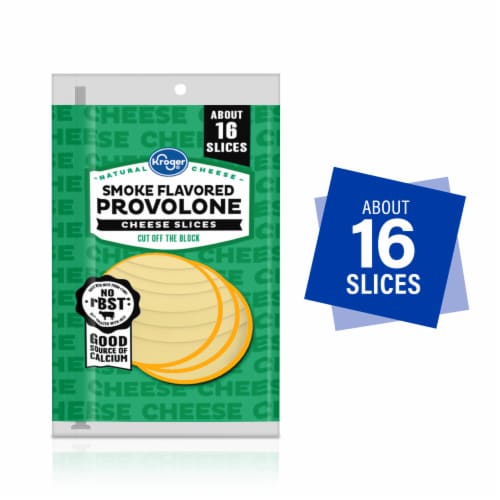 Kroger® Smoke Flavored Provolone Sliced Cheese Perspective: front