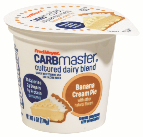Kroger Carbmaster Banana Cream Lowfat Yogurt Cup Perspective: front