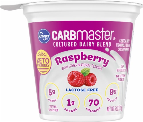 Kroger Carbmaster Raspberry Lowfat Yogurt Cup Perspective: front