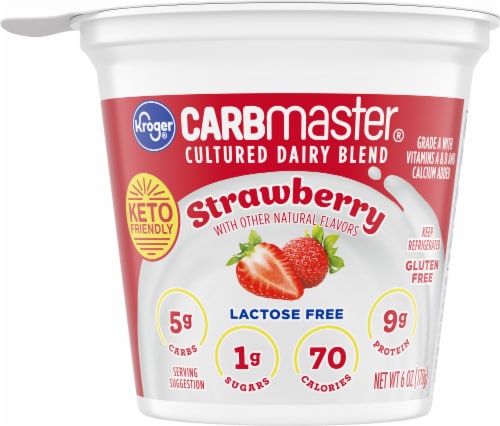 Kroger Carbmaster Strawberry Lowfat Yogurt Cup Perspective: front