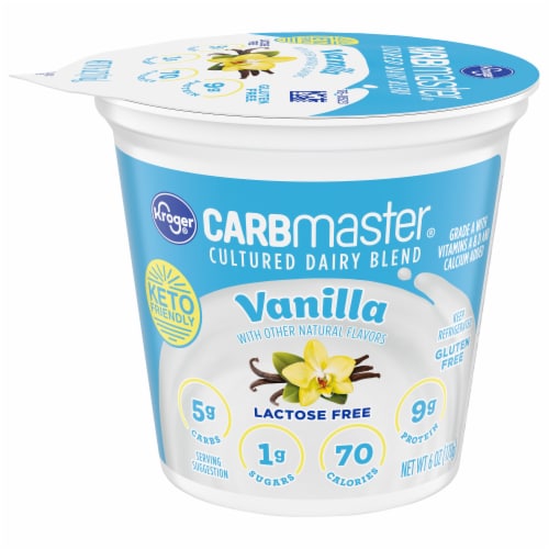 Kroger Carbmaster Vanilla Lowfat Yogurt Cup Perspective: front