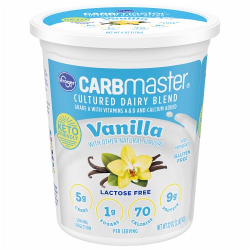 Kroger Carbmaster Vanilla Lowfat Yogurt Tub Perspective: front