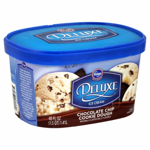 Kroger®  Deluxe Chocolate Chip Cookie Dough Ice Cream Perspective: front
