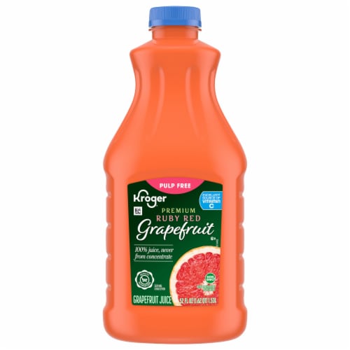 Kroger Ruby Red Pulp-Free 100% Grapefruit Juice Perspective: front