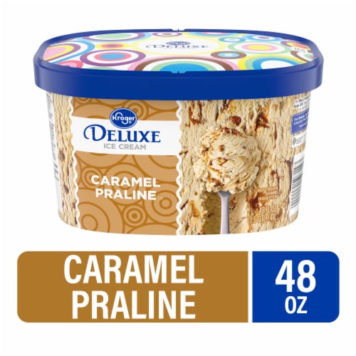 Kroger® Deluxe Caramel Praline Ice Cream Perspective: front