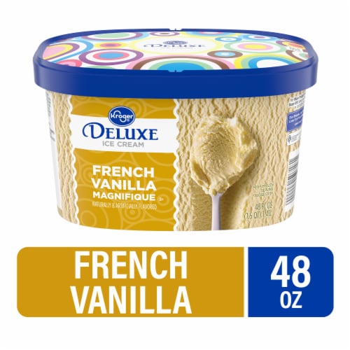 Kroger® Deluxe French Vanilla Magnifique Ice Cream Tub Perspective: front