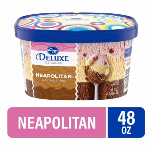 Kroger® Deluxe Neapolitan Ice Cream Tub Perspective: front