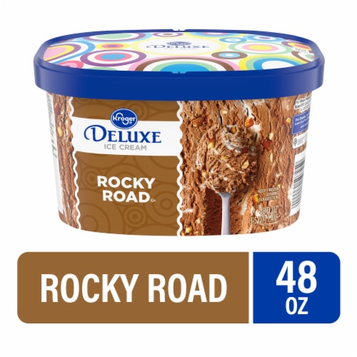 Kroger® Deluxe Rocky Road Ice Cream Tub Perspective: front