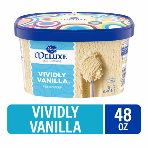 Kroger® Deluxe Vividly Vanilla Ice Cream Tub Perspective: front